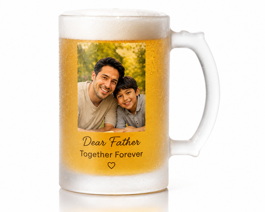 Personalized Frosted Beer Mug – Custom Photo Gift