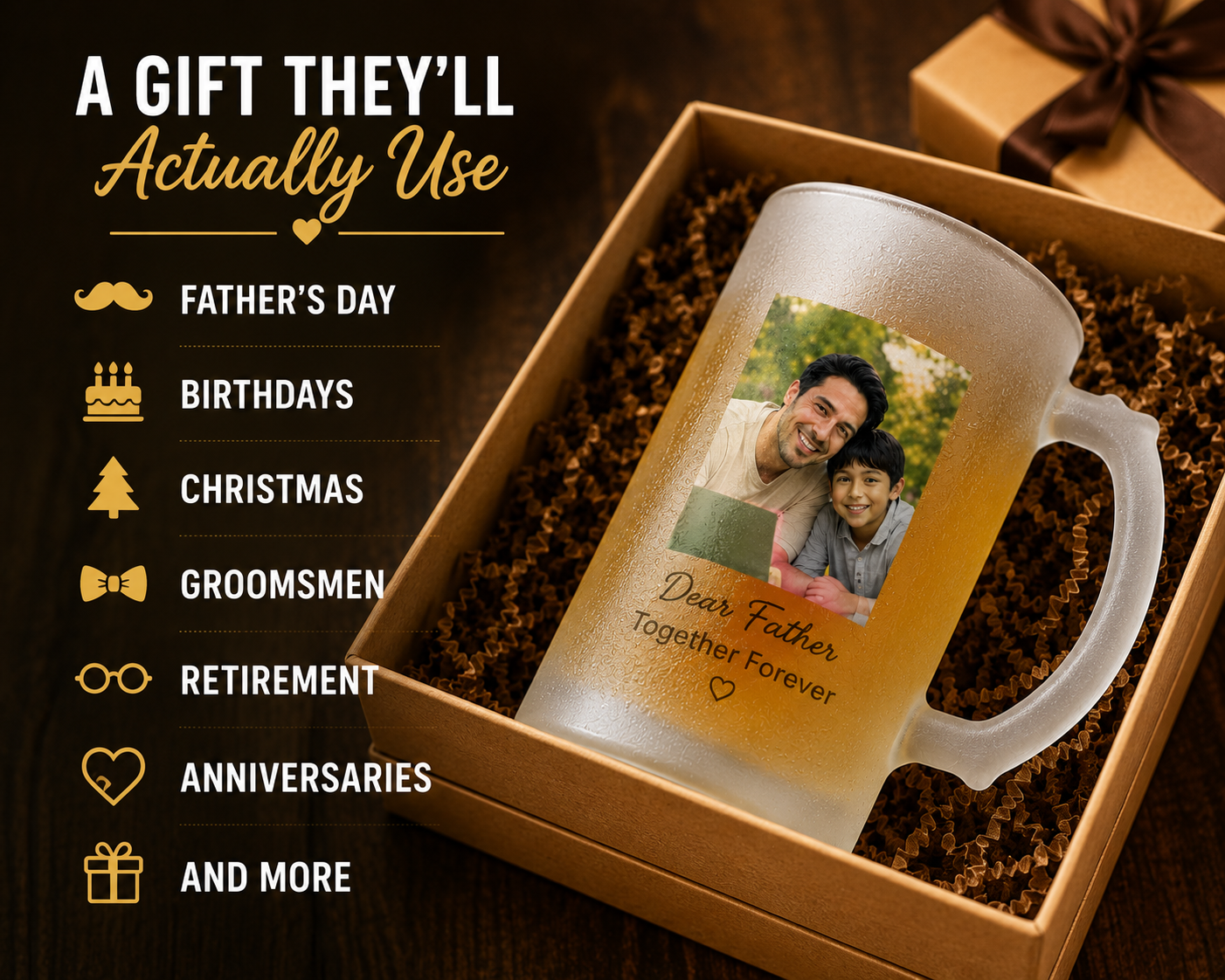 Personalized Frosted Beer Mug – Custom Photo Gift