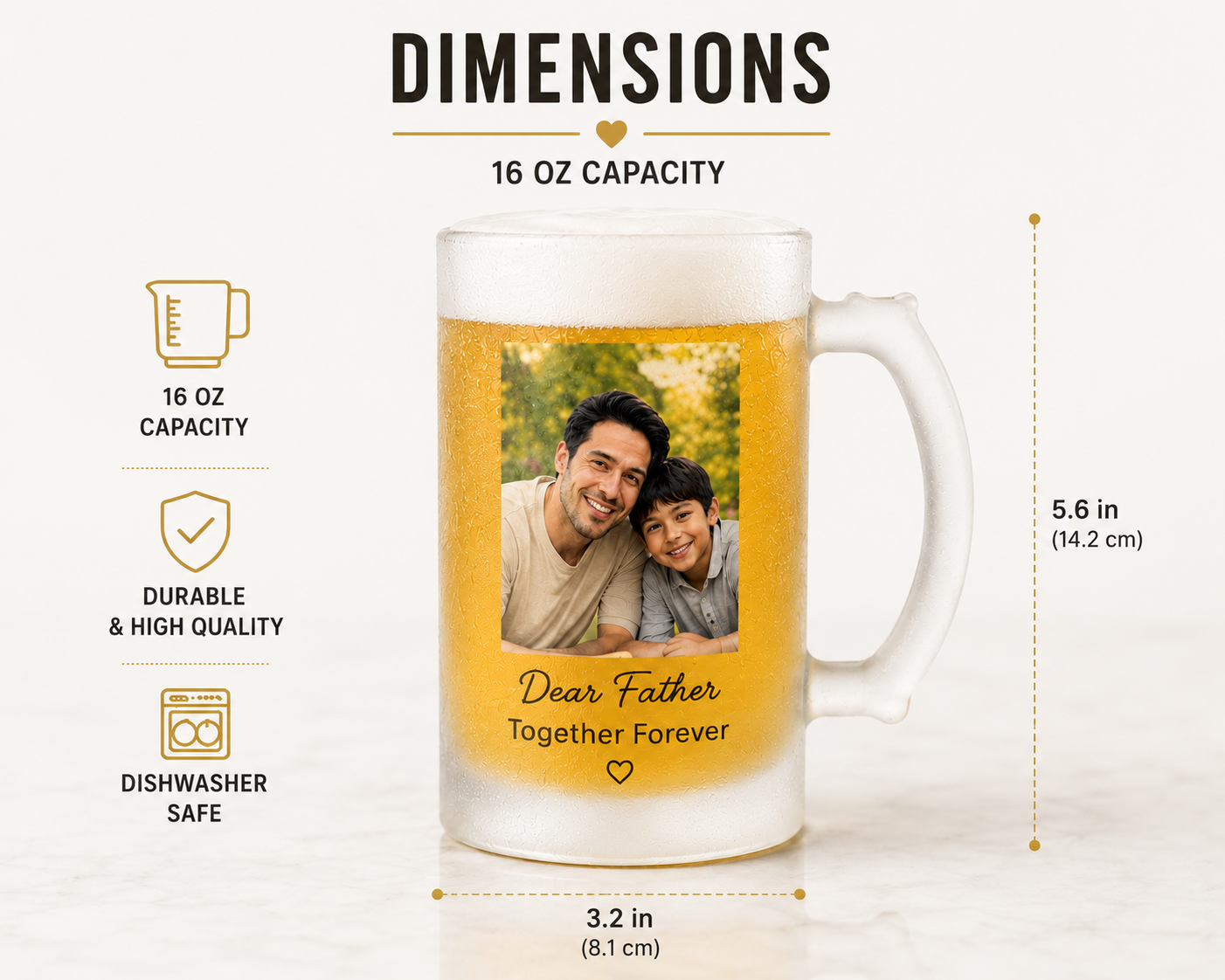 Personalized Frosted Beer Mug – Custom Photo Gift