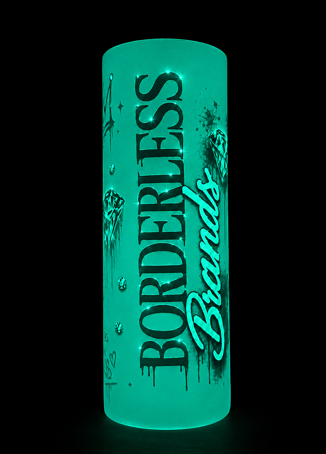 Personalized Glow-in-the-Dark Skinny Tumbler – 20 oz