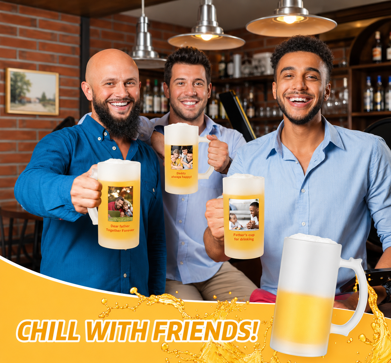 Frosted Beer mug w/Photo