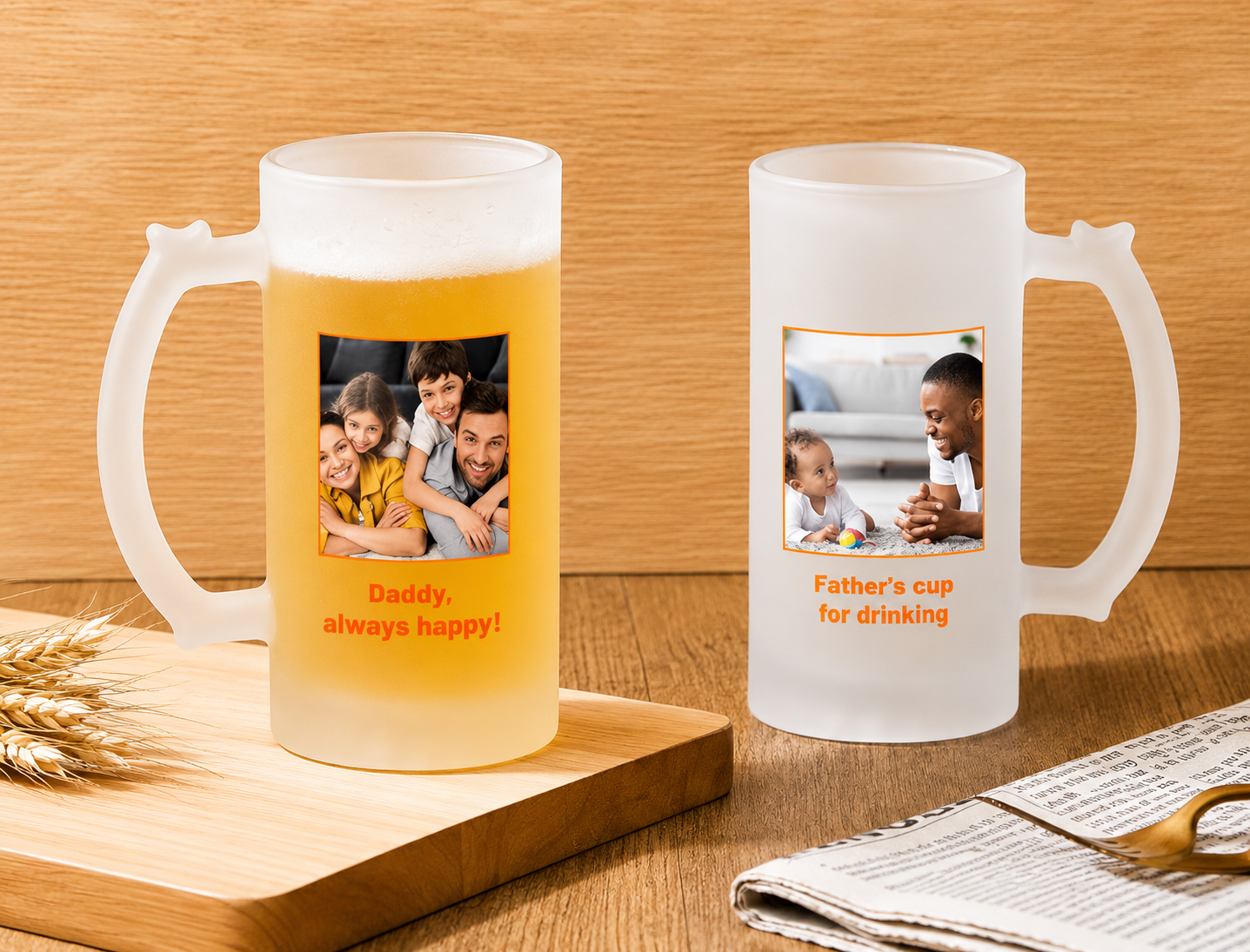 Frosted Beer mug w/Photo