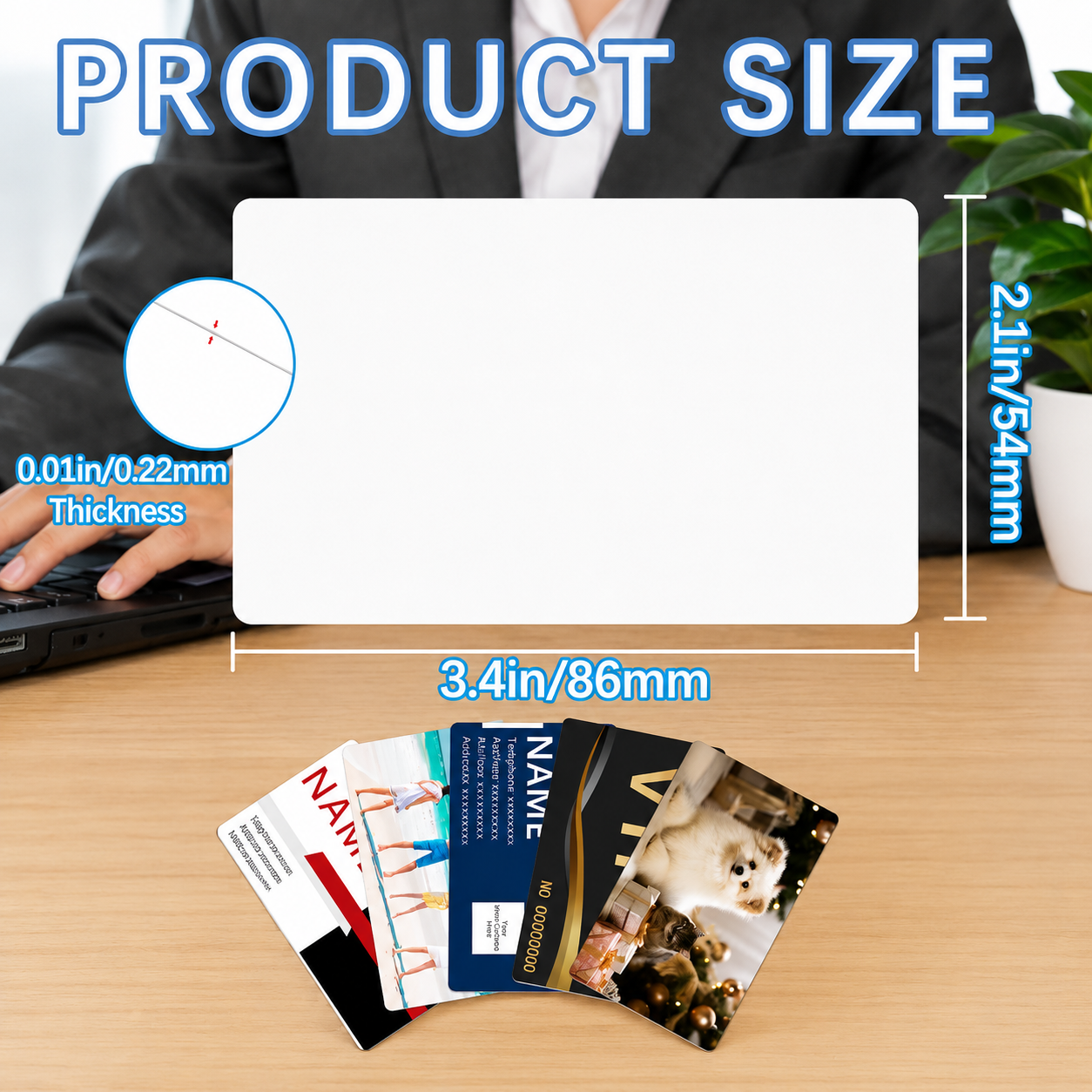 Aluminum Business Cards 50 Count