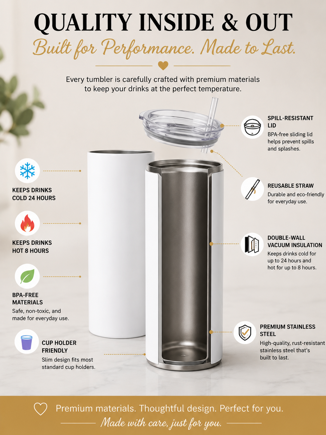 Personalized Skinny Tumbler – 20 oz